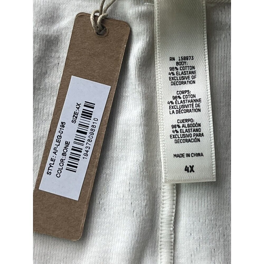 SKIMS Logo Cotton Thermal Pointelle Leggings Cream 4X Plus Size - Picture 6 of 11